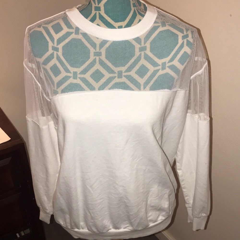 ASOS Curve White/sheer sweater